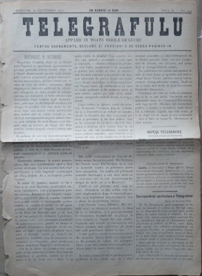 Ziarul Telegrafulu , 20 decembrie 1872 foto