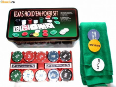 SET POKER PROFESIONAL TEXAS HOLD&amp;#039;EM 200 PIESE + 2 pachete carti = LIVRARE GRATUITA foto