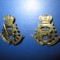 Set 2 Insigne militare rare- British India Pungnantes Adjuvo, metal aurit.