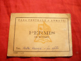 Legitimatie- Permis de intrare in Casa Centrala a Armatei 1969