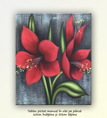 Flori moderne 11 - tablou ulei pe panza 60x50cm foto