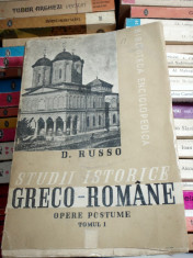 STUDII ISTORICE GRECO-ROMANE- D. RUSSO- TOMUL I- - 1939 foto