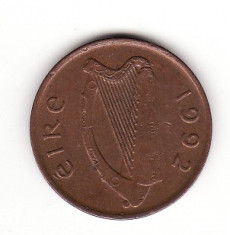 Irlanda 1 pingin (penny) 1992 foto
