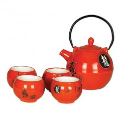 Set ceai chinezesc cadou ceainic + 4 cani ceramica + tava de servire foto