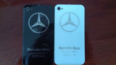 CAPAC SPATE IPHONE 4S CAPAC BATERIE ALB ORIGINAL LOGO MERCEDES foto