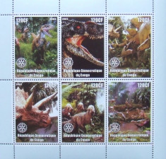 CONGO 2003 - DINOZAURI, 1 M/SH NEOBLITERATA, POSTA PRIVATA - PP 560 foto