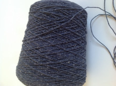 Fir de tricotat sau crosetat , Bumbac cu acril , de tip siret subtire , jeans foto