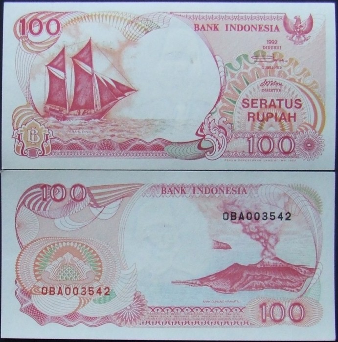 INDONEZIA 1992 - BANCNOTA 100 RUPII (UNC) - BC21