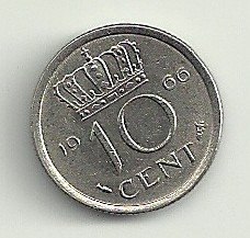 OLANDA 10 CENTI CENTS 1966 [1] Livrare in cartonas foto