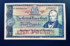 Scotia 5 Pounds The British Linen Bank 1962 P#167a foto