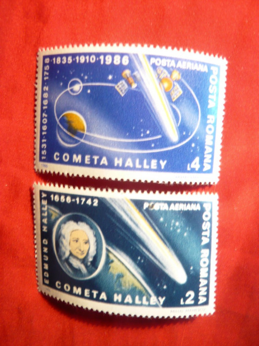 Serie- Cosmos -Cometa Halley 1986 Romania , 2 val.