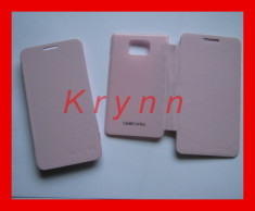 TC110 Toc Piele eco Flip roz pal- Samsung Galaxy S2 i9100+FOLIE TR 2LEI PT AVANS foto