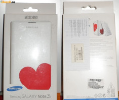 Husa piele Samsung Galaxy Note 3 by Moschino, alba, Blister, Originala - Transport gratuit foto