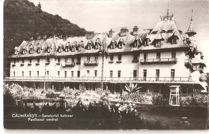 CPI (B4506) CALIMANESTI - SANATORIUL BALNEAR. PAVILIONUL CENTRAL, EDITURA MERIDIANE, CIRCULATA, 30.7.1962, STAMPILE, TIMBRU