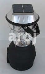 Lampa / felinar solar cu acumulator - 36 Leduri (ideal pentru acasa, camping, pescuit, vanatoare) / incarcare pe dinam / priza / baterii / auto foto