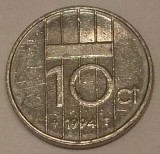 G7. OLANDA 10 CENTS CENTI 1994, 1.5 g., Nickel, 15 mm, Beatrix **, Europa