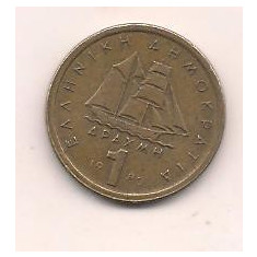 No(3) moneda-GRECIA-1 Drahme 1980