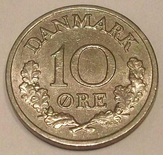 G7. DANEMARCA 10 ORE 1971, 3 g., Copper-Nickel, 18 mm, Frederik IX **