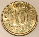 G7. ESTONIA 10 SENTI 1998, 1.85 g., Aluminum-Bronze, 17.1 mm XF / AUNC **, Europa