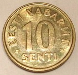 G7. ESTONIA 10 SENTI 1998, 1.85 g., Aluminum-Bronze, 17.1 mm XF / AUNC **