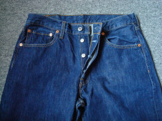 Blugi (Jeans) barbatesti, noi, culoare indigo, clasici, croiala dreapta, marca LEVI&amp;#039;S STRAUS 501. foto