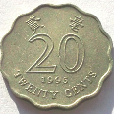 G7. HONG KONG 20 CENTS CENTI 1995, 2.60 g., Nickel-Brass, 19 mm, Elizabeth II **