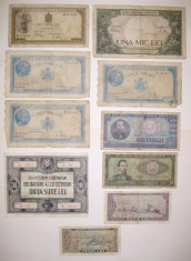 Lot 10 bancnote vechi diferite Romania regaliste si comuniste RSR 1941 1966 foto