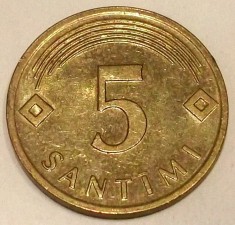 G7. LETONIA 5 SANTIMI 2006, 2.50 g., Nickel-Brass, 18.5 mm, XF ** foto