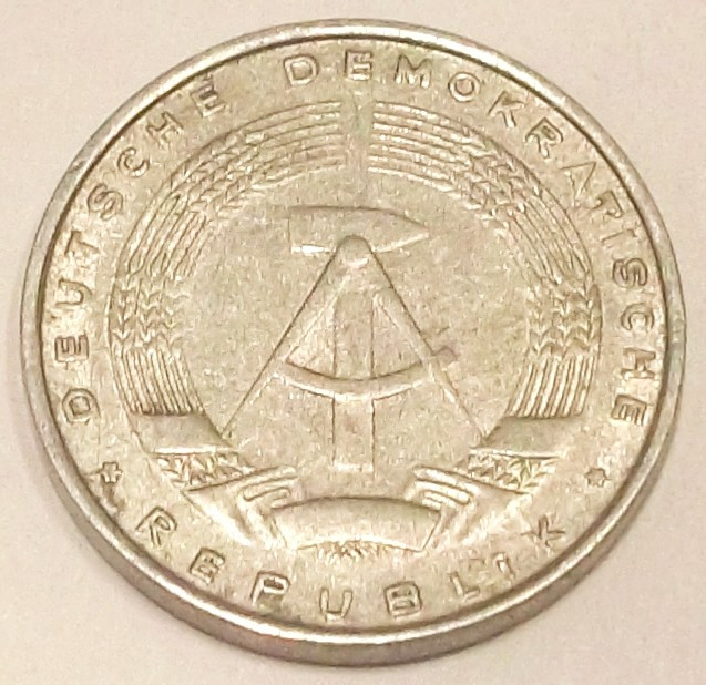 G7. GERMANIA RDG DDR 5 PFENNIG 1968 A, 1 g., Aluminum, 19 mm **