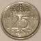 G7. OLANDA 25 CENTS CENTI 1980, 3 g., Nickel, 19 mm, Juliana **