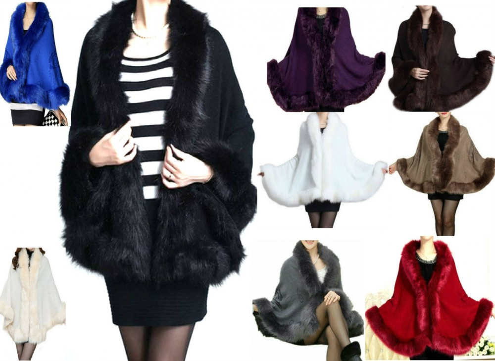 capa cu blana pelerina jacheta Trendy 11 culori | arhiva Okazii.ro