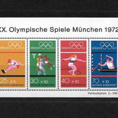 GERMANIA 1972J.O. MUNCHEN COLITA NESTAMPILATA