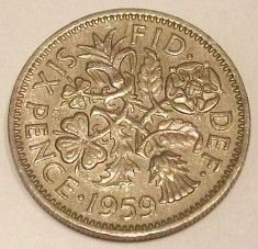 G7. ANGLIA MAREA BRITANIE 6 PENCE 1959, 2.83 g., Copper-Nickel, 19.5 mm ** foto