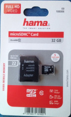 Card de memorie + adaptor HAMA microSDHC 32GB clasa 10 foto