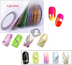 10 x Benzi adezive Nail Art, nuan?e diferite, la 1m lungime. Benzi decorative pentru unghii false sau normale. Tatuaje ?i manichiura foto