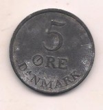 No(3) moneda-DANEMARCA - 5 Ore 1957, Europa