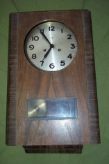 ceas de perete cu pendula Uhrenfabrik Muller perioada interbelica (defect) foto