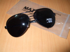 Ochelari de soare negri unisex tip aviator polaroid protectie UV MATRIXX foto