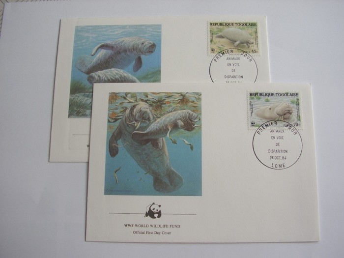 Togo 1984 fauna marina MI 1763-1766 4 plicuri FDC