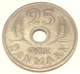 G7. DANEMARCA 25 ORE 1968, 4.30 g., Copper-Nickel, 23 mm, Frederik IX, XF **, Europa