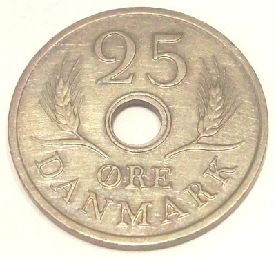G7. DANEMARCA 25 ORE 1968, 4.30 g., Copper-Nickel, 23 mm, Frederik IX, XF ** foto