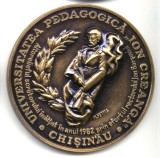 MEDALIE ION CREANGA UNIVERSITATEA PEDAGOGICA CHISINAU ALTORELIEF 70MM MEDALIA