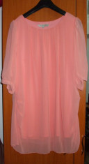 NOU Rochie roz somon din chiffon asimetrica Fashion Union marimea M L foto