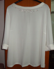 Bluza / rochie mini OVS Italia alba sexy cu tinte perle marimea S foto