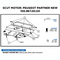 Scut motor metalic Citroen Berlingo, Peugeot Partner foto