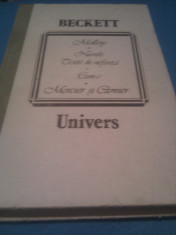 BECKETT - MOLLON / NUVELE /TEXTE DE NEFIINTA / GUME / MERCIER SI GAMIER,EDITURA UNIVERS 1990,495 PAG.CARTONATA foto