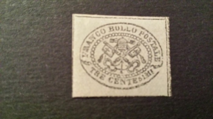 Italia statul papal 1867 nedantelat val. de 3 C