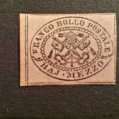 Italia statul papal 1852 nedantelat val. de 1/2 BAJ