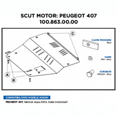 Scut motor metalic Peugeot 407 foto
