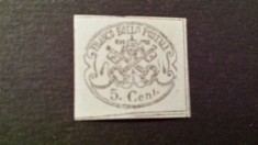 Italia statul papal 1867 nedantelat val. de 5 C